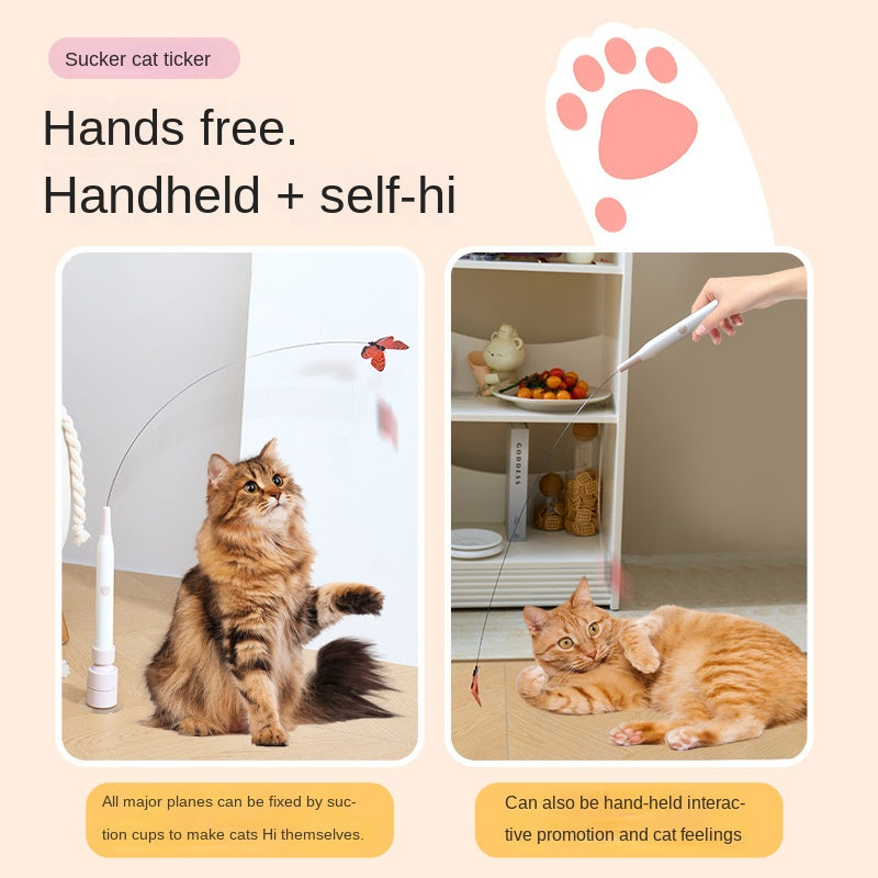 Elektrische Kattenhengel – Automatisch Kattenspeelgoed met Zuignap of Standaard