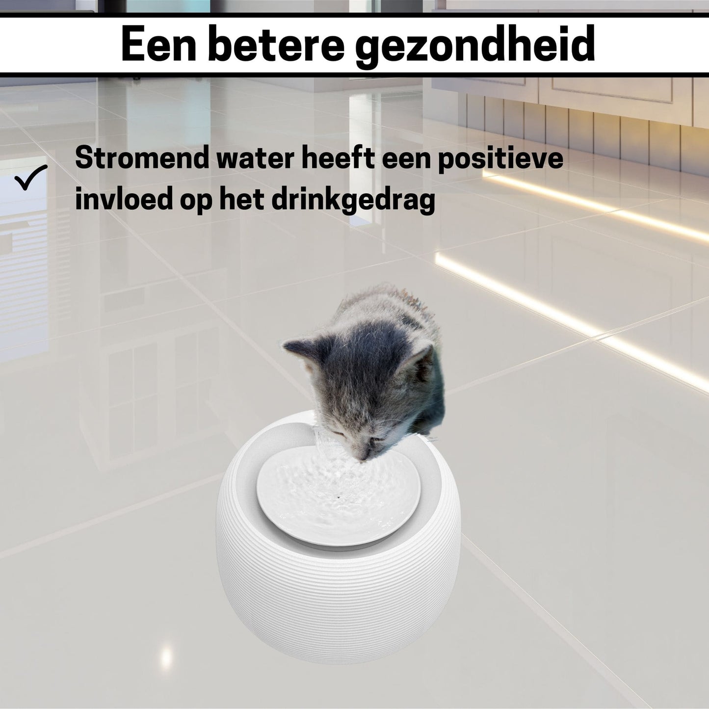 Drinkfontein - Kattenfontein - 2.5 Liter - Waterfontein Kat - Automatische Spoeling