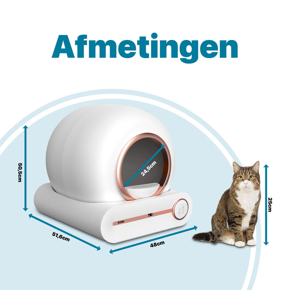 Automatische Kattenbak - Zelfreinigend - Met App en Touchscreen - Rosekleurig