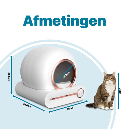 Automatische Kattenbak - Zelfreinigend - Met App en Touchscreen - Rosekleurig