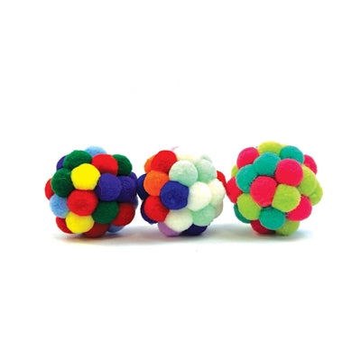 Happy Pet Tabby Patch Pom Pom Bal Assorti