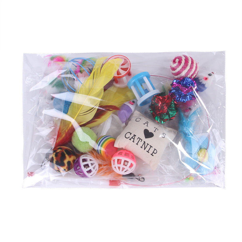 Kattenspeelgoed Set 20-delig – Hengels, Muisjes & Accessoires van Fleece