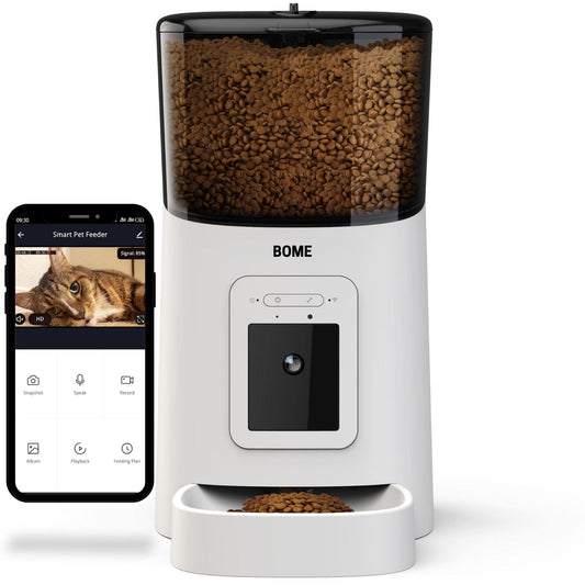 Voerautomaat - Camera en Audio - Inclusief SD-Kaart - Automatische Voerbak Kat - Wit